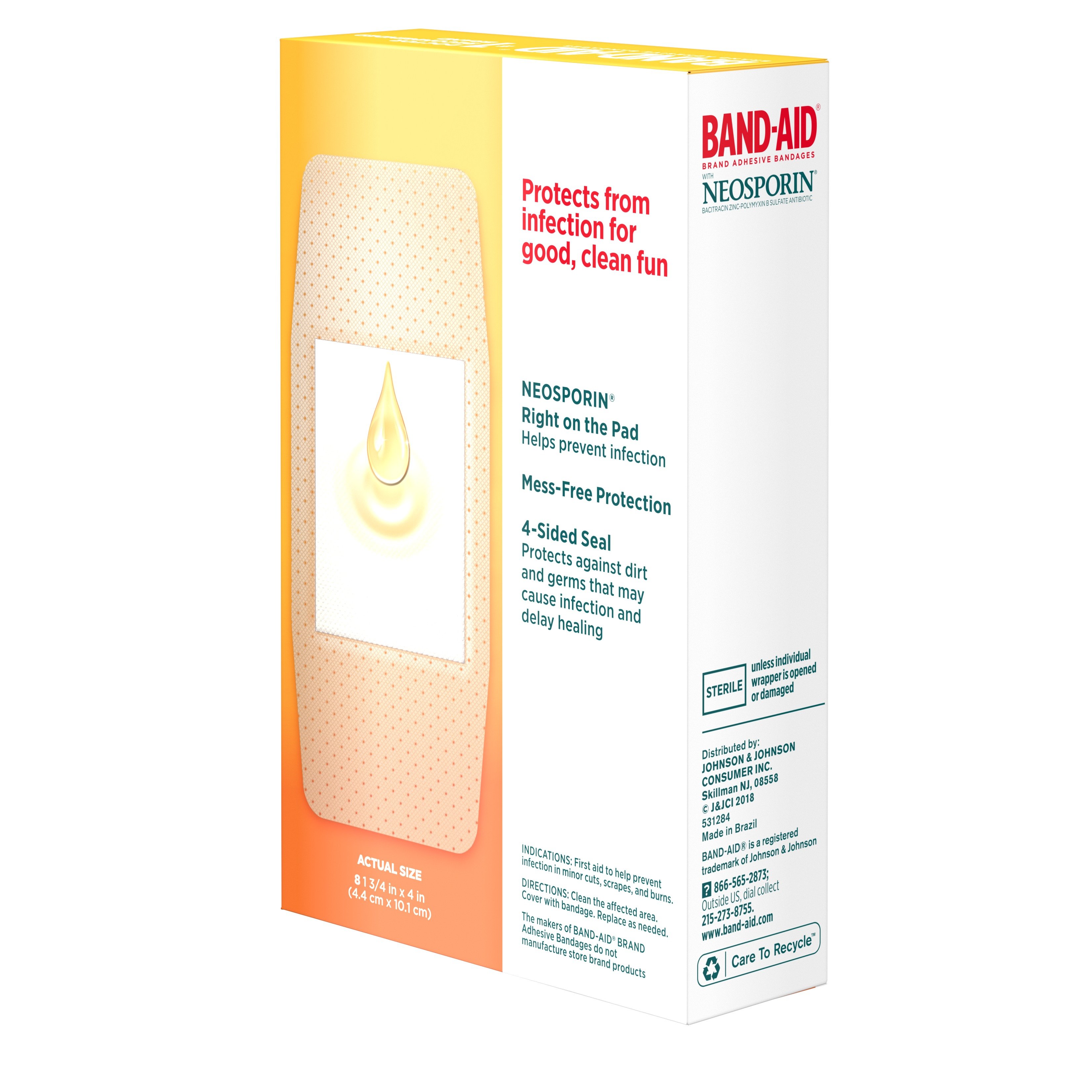 Band-Aid Brand Adhesive Bandages Plus Antibiotic, Assorted Sizes - 20 ct