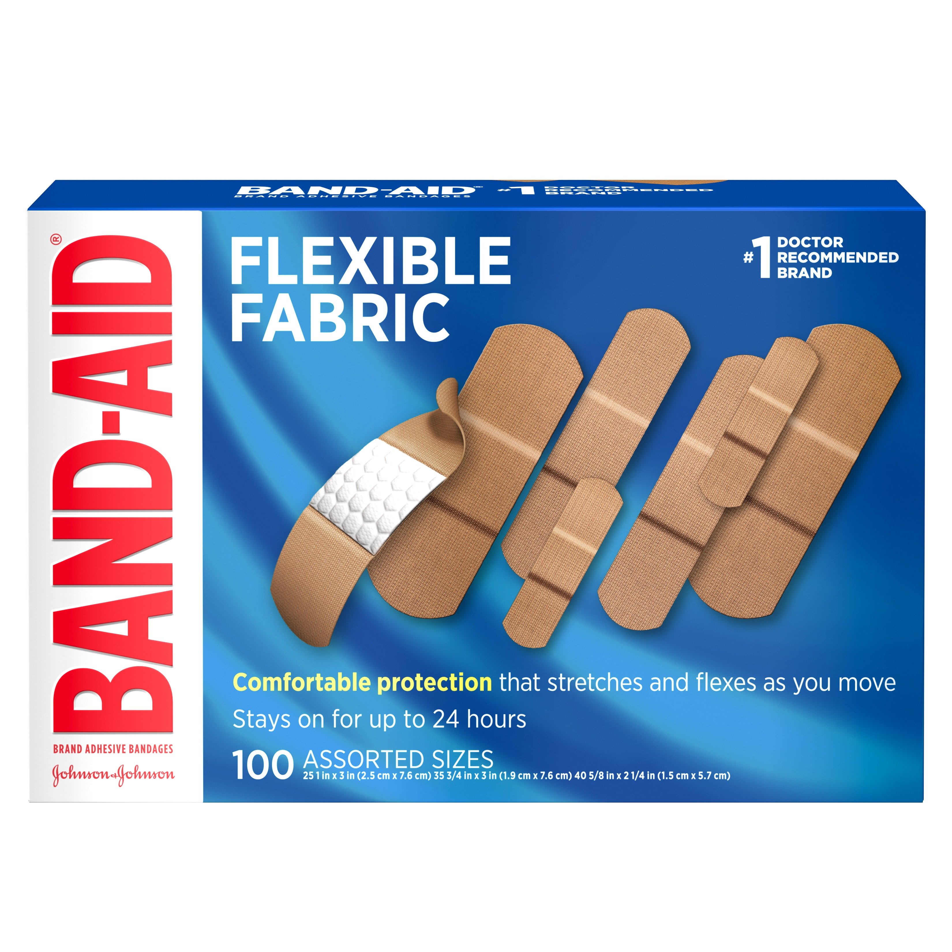 Band-Aid Flexible Fabric Adhesive Bandages, Flexible Protection Care of  Minor Cuts Scrapes, Quilt-Aid Pad for Painful Wounds, Dark Brown Skin Tone  BR65, Assorted Sizes - 30 ea
