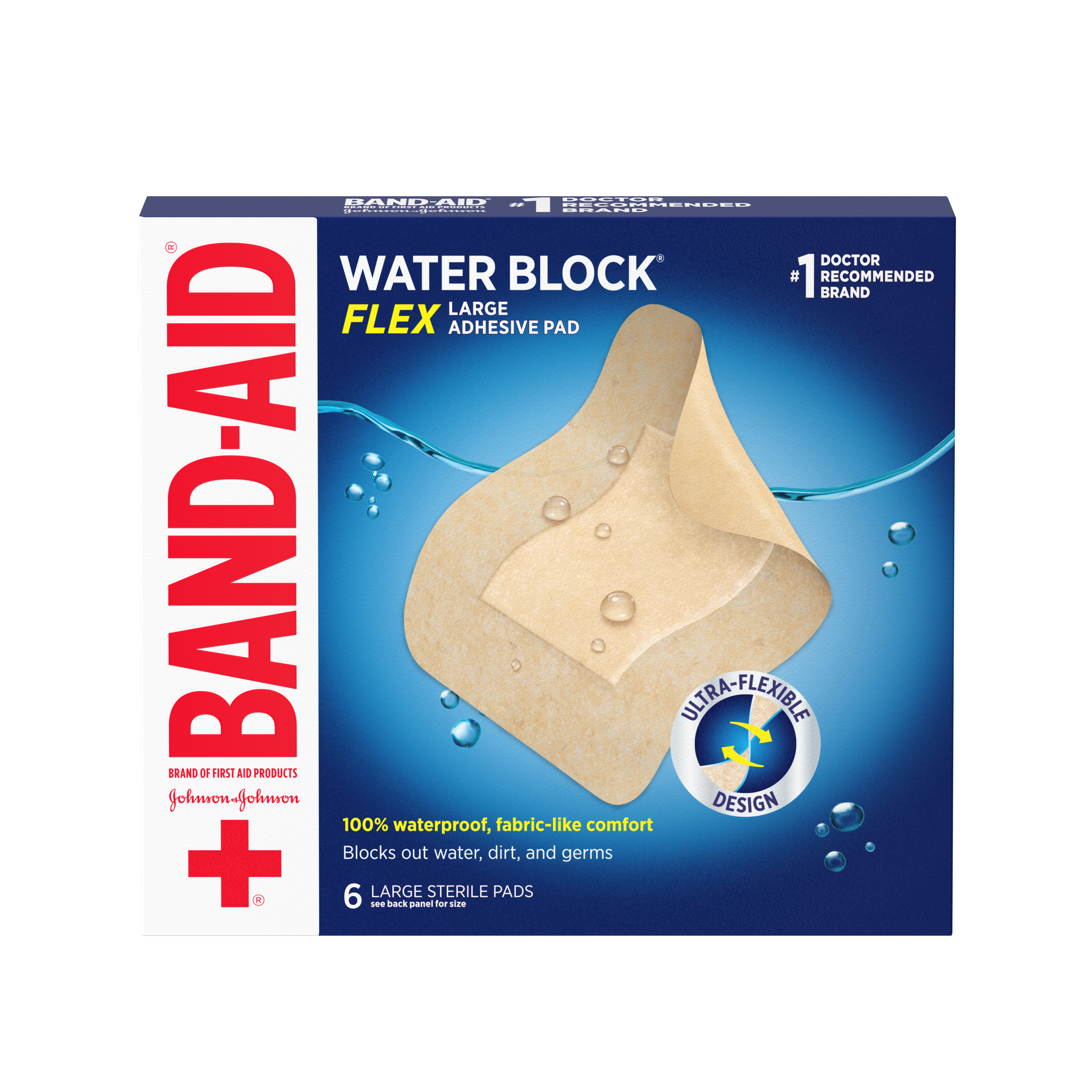 Band-Aid Brand Water Block Flex Adhesive Bandages, Extra Large