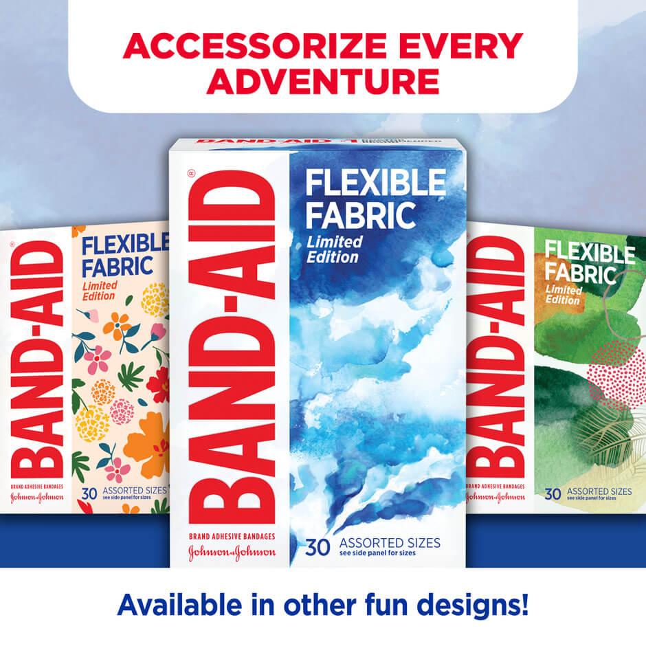 Band-Aid Flexible Fabric Adhesive Bandages, Assorted Sizes (Pack