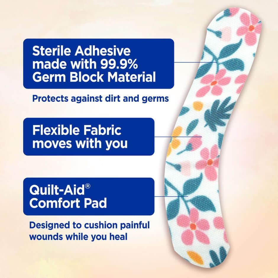 Flexible Fabric Adhesive Bandages, Limited Edition Wildflower
