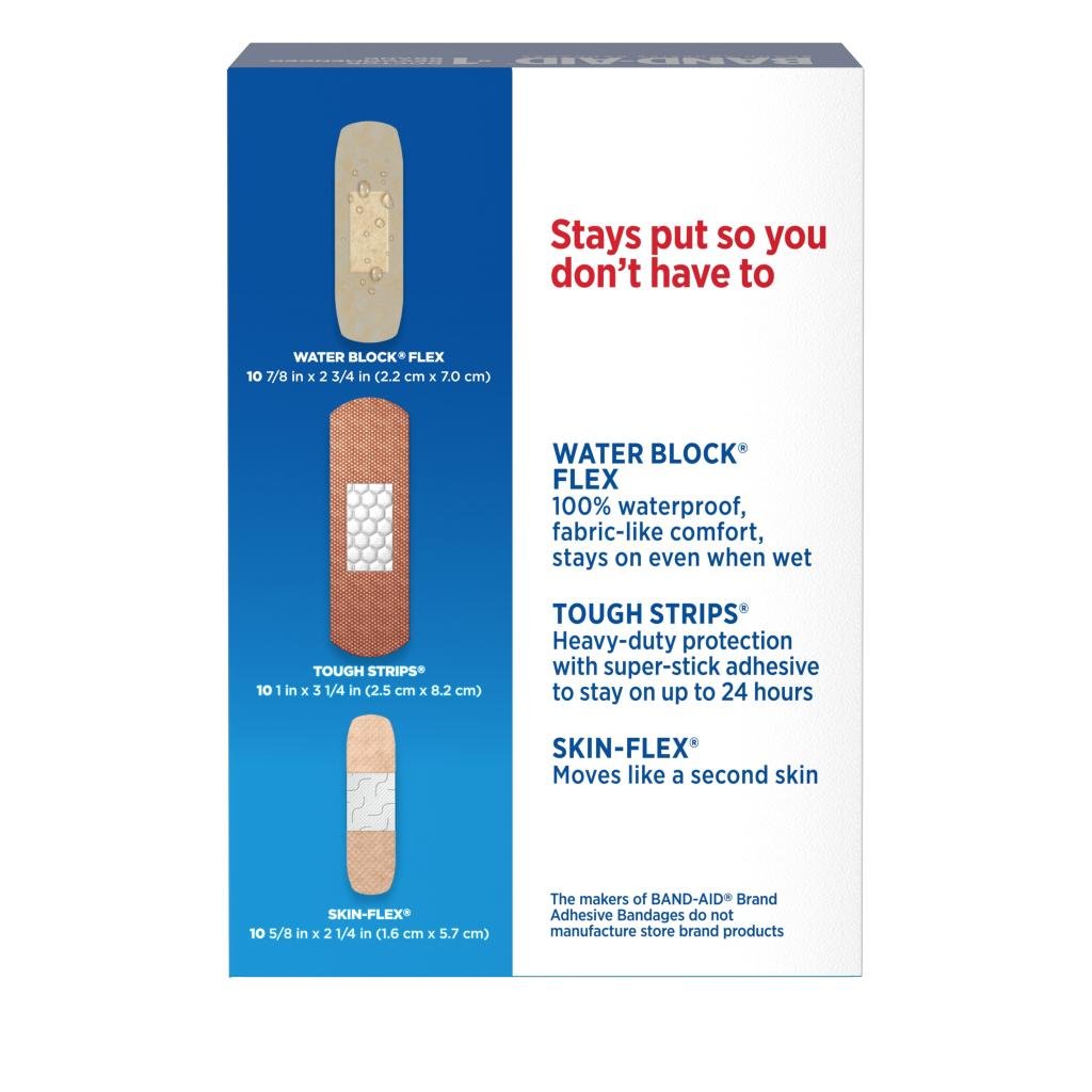 2-Band-Aid Brand Flexible Fabric Adhesive Bandages - 100 ct - ASSORTED  sizes